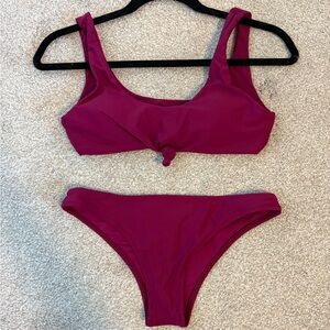 Zaful Deep Magenta Bikini Set